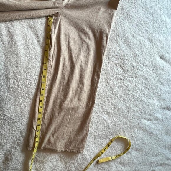 Lovers and Friends High Waisted Linen Blend Cropped Pants Lined Khaki Medium - Picture 12 of 12